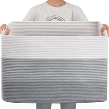 108L Super Large Blanket Basket, 25  x16  x16  108L Rectangle Woven Baskets fo...