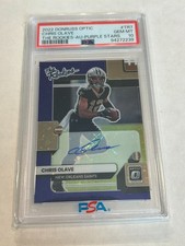 2022 DONRUSS OPTIC CHRIS OLAVE 8/25 THE ROOKIES PURPLE STARS AUTO PSA 10 SAINTS 