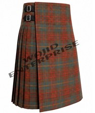 Scottish Handmade Traditional Cameron Hunting Weathered Tartan 8 Yard kilt Men's