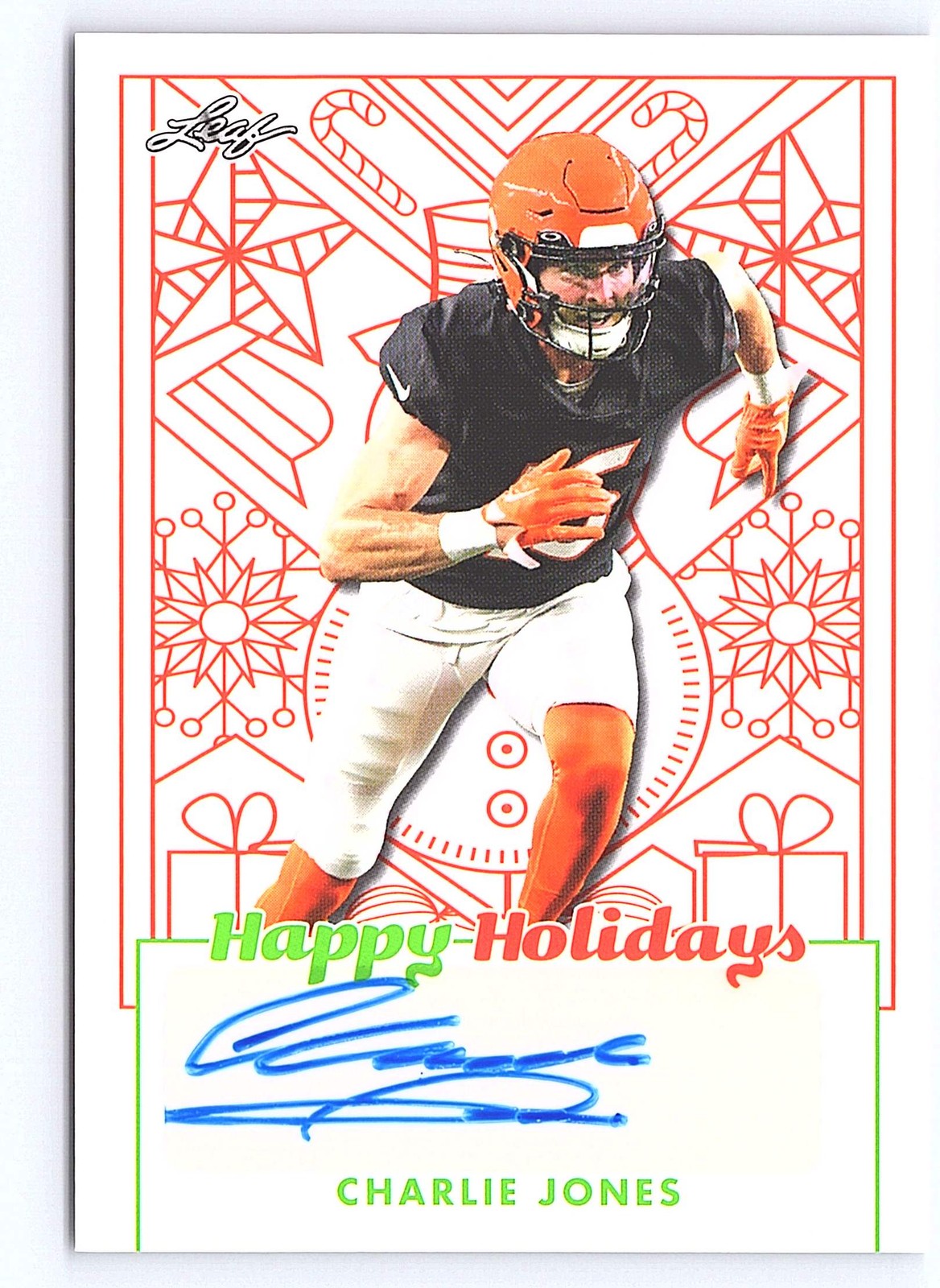2023 Leaf #BA-CJ1 Charlie Jones Happy Holidays Auto
