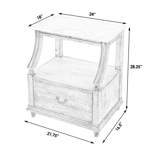 Butler Specialty Danielle Marble Nightstand In Gray - Picture 10 of 10