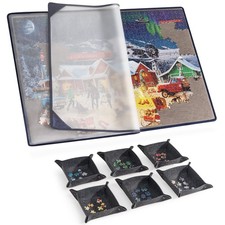 Jigsaw Puzzle Board with 6 Sorting Trays - Portable Puzzle Mat with Dustproof...