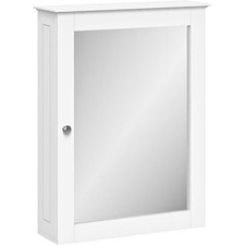 Wall-Mounted Medicine Cabinet Mirror W/ Adjustable Shelves White Storage New