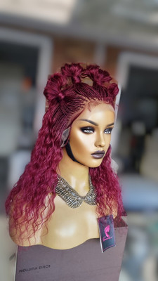 Echthaar Micro Braids Perücke FULL LACE Deep Wave Braided Unit für schwarze Frauen