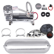 Complete Air Suspension Kit 200 Psi Compressor 3 Gallon Tank 0-232psi Gauge
