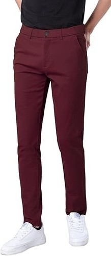 Plaid&Plain Men's Skinny Stretchy Khaki Pants Colored Pants Slim Fit Slacks (Co) - Picture 16 of 20