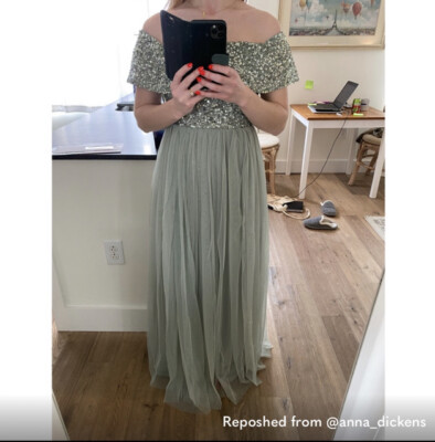 sage green bridesmaid dresses ebay Camielle Brown Maxi Dress - US 6 main image 1