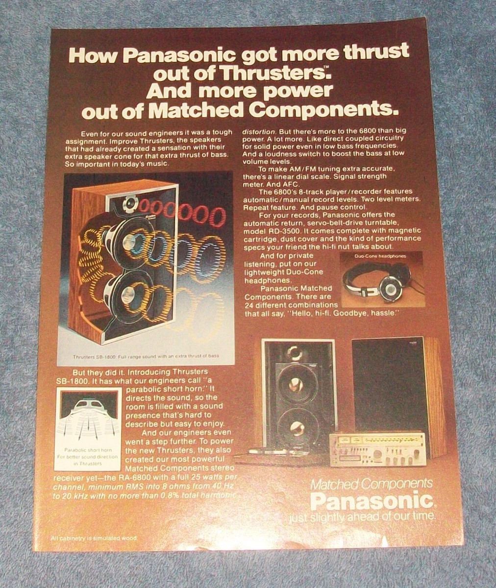 1978 Panasonic SB-1800 Thrusters and RA-6800 Receiver Vintage