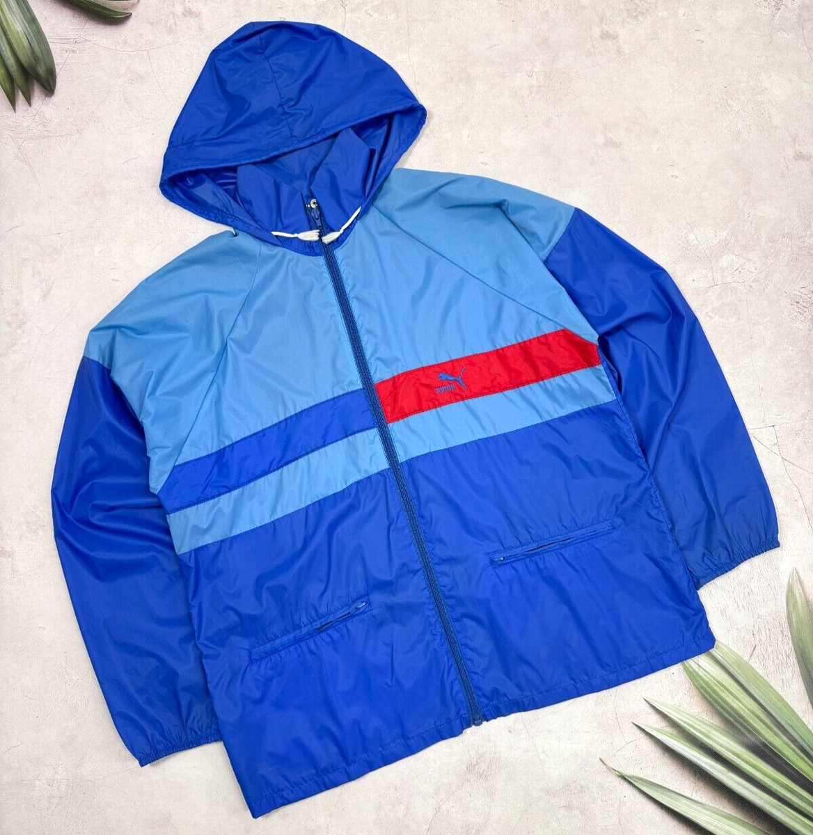 Vintage 80s Puma Windbreaker Jacket Light Full Zip size 50 M L