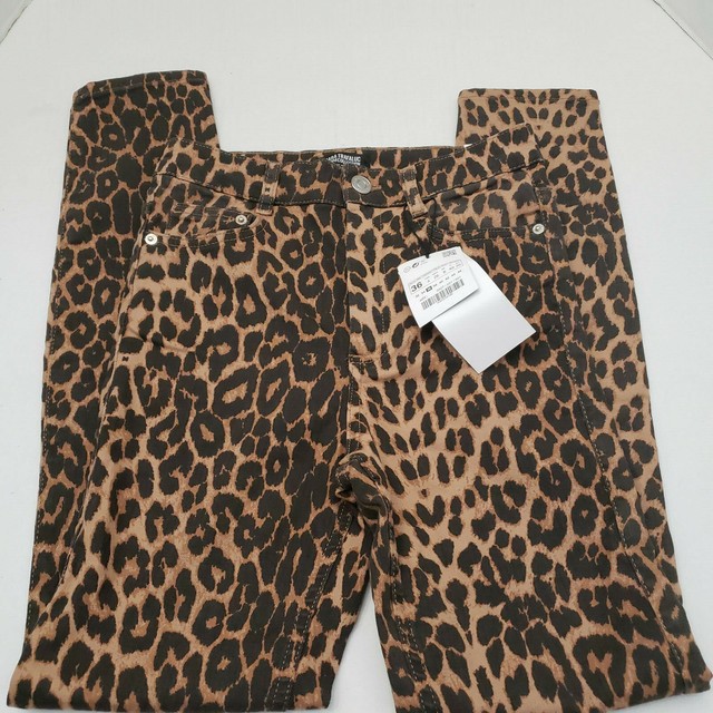 leopard print stretch jeans