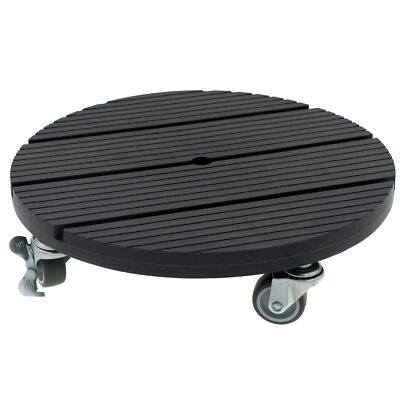 HRB WPC Rolluntersetzer Pflanzenroller Blumenroller rund Ø-30 cm anthrazit