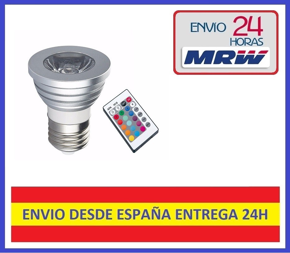 Bombilla LED RGB con Mando a Distancia 15 Colores ¡¡Envio Gratis!!