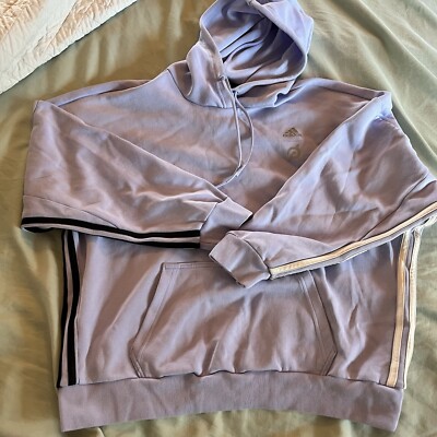 Adidas x Peloton Hoodie Women's Large Purple Stripe Capable of
