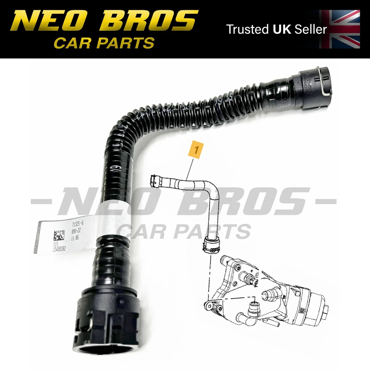 OE Engine Oil Cooler Inlet Hose Saab 9-5 Vauxhall 2.0 Diesel 