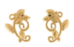 Authentic Vintage Karl Lagerfeld Ornate Gold Plated Clip Earrings