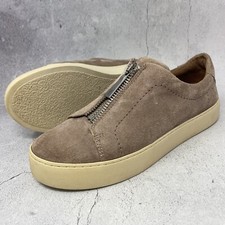 Frye Women's Sz 8 M Lena Zip Up Low Top Sneakers Purple Suede Slip On Shoes