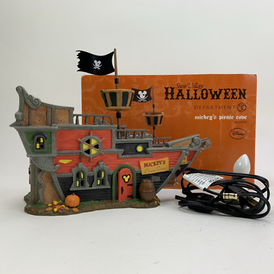Dept 56 Disney Halloween MICKEY'S PIRATE COVE Lighted Ship Retired #4025336