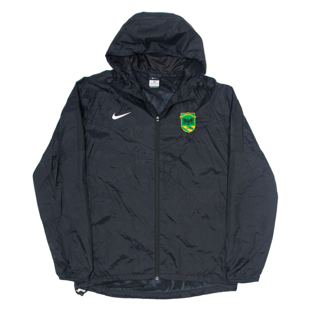 NIKE Veyrider Sports Mesh Lined Rain Jacket Black Nylon Mens L | eBay
