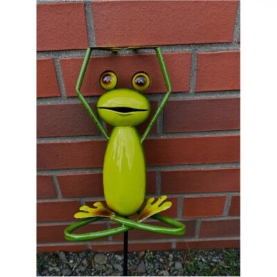 TOLLER YOGA FROSCH aus METALL NEU FROSTFEST FRÖSCHE DEKO GARTEN TIERE V-93852 - Bild 1 von 3