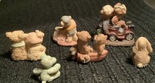 5 little resin Teddy Bear Figurines