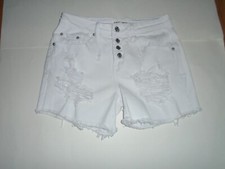 Almost Famous White Button Fly Frayed Shorts Size 3