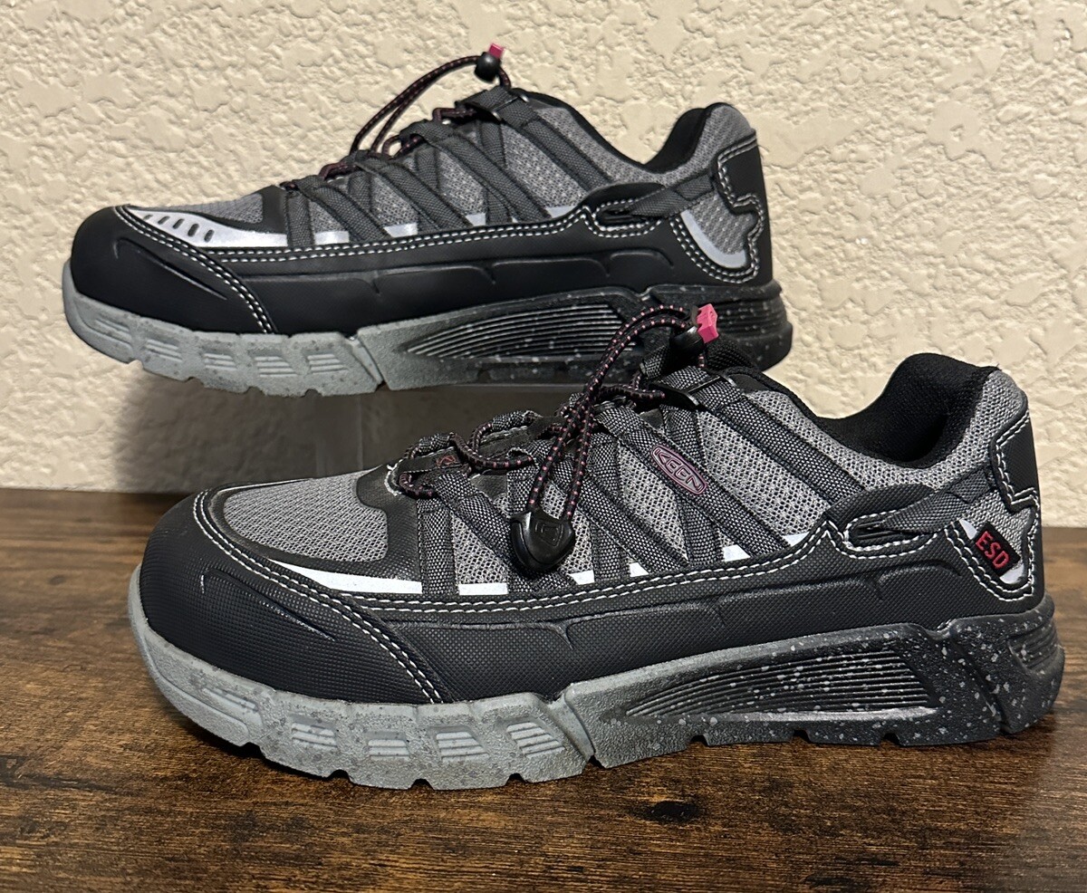 Scarpe da lavoro Keen Asheville punta alluminio ESD donna 7 5 grigio nero stringate