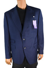 Tayion by Mentee Holland Mens Suit Wool Jacket Sports Coat New 46R Navy Blue