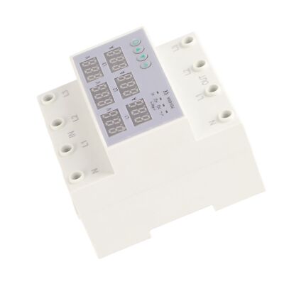 Produktbild von DEWIN 3-Phasen Spannungsschutz 63A Für DIN-Schiene – Mit LCD-Display, Über-/Unterspannungs- Und Strombegrenzung
