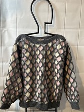 Vintage Judith Harrison Pure 100 Wool 3D Geo Sweater Large Oversize