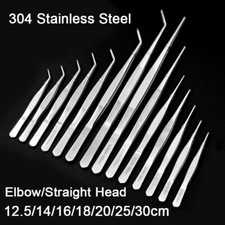 12.5-30cm Long Tweezers Forceps Reptiles Feeding Tongs Fish Tank Tools Stainless