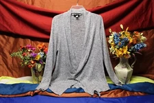 AB Studio Women's Gray Twill Knit Sweater Size X-Large shirt top classic   Sale*