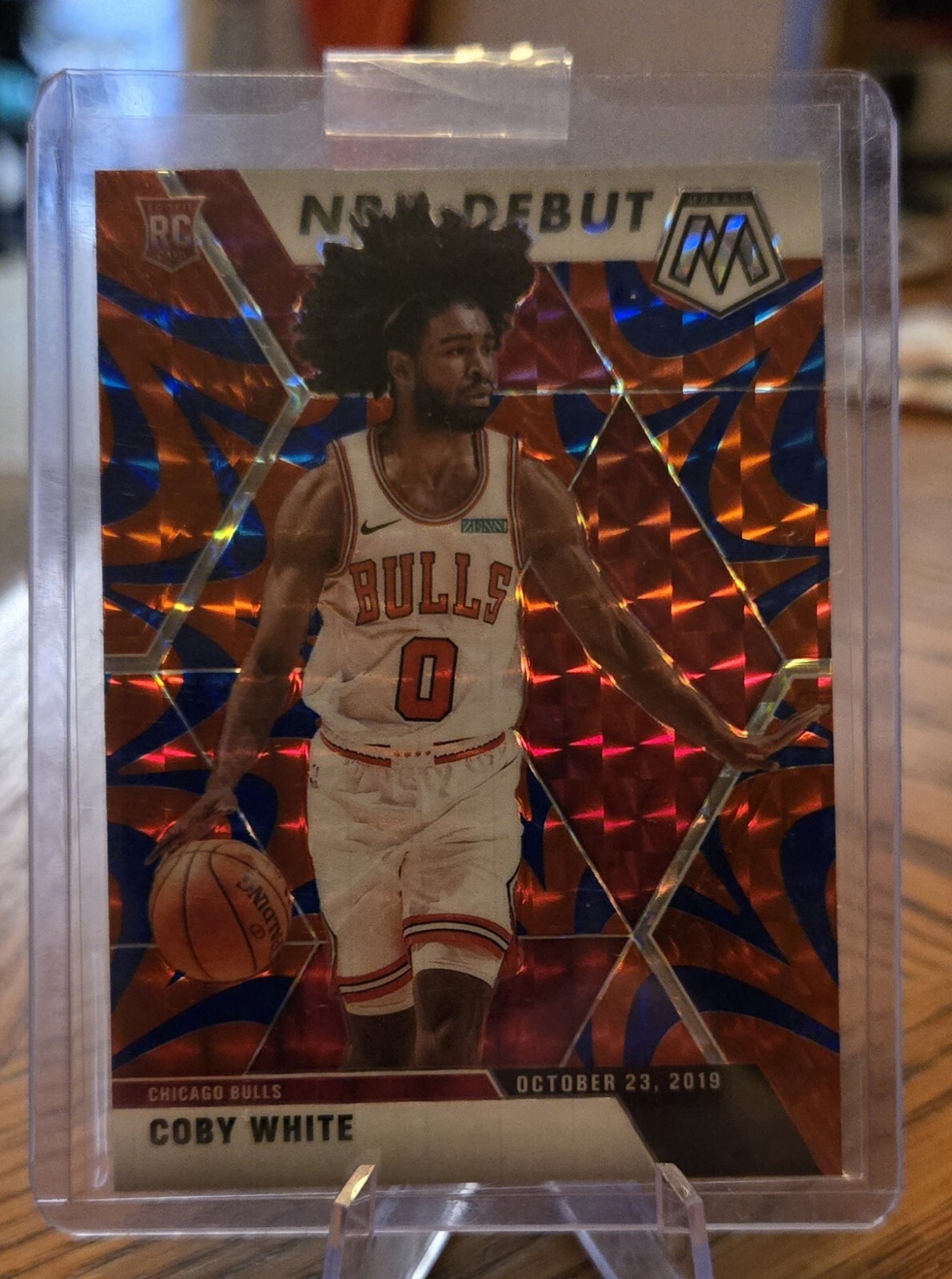 2019-20 Panini Mosaic - NBA Debut Reactive Blue Prizm #264 Coby White (RC)