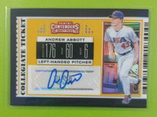 ANDREW ABBOTT /10 GOLD 2019 PANINI ELITE EXTRA EDITION CONTENDERS AUTO #USA-AA