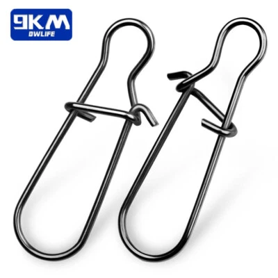 9KM 50~200Pcs Duo-Lock Fishing Snap Fastlock Clips Stainless Lure Connector 8-220LB