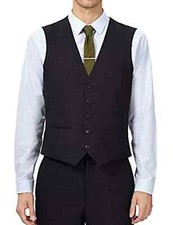 Mens Formal Black Single Breasted Waistcoat