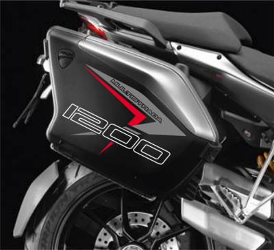 Ducati Multistrada 1200 2010-2014 Gray Style Panniers Sticker Set