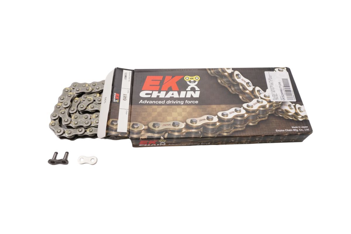 Chaîne EK Drive EK520MRD-7 sans joints 114 maillons couleur naturelle pour motocross