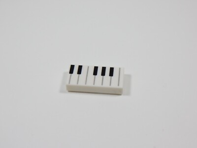 LEGO White 1x2 Printed Piano Keys Keyboard Tile Plate Minifig O10