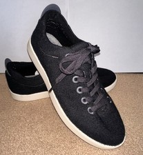 Allbirds Women  s 10 Wool Pipers Casual Sneakers Shoes True Black White Sole 