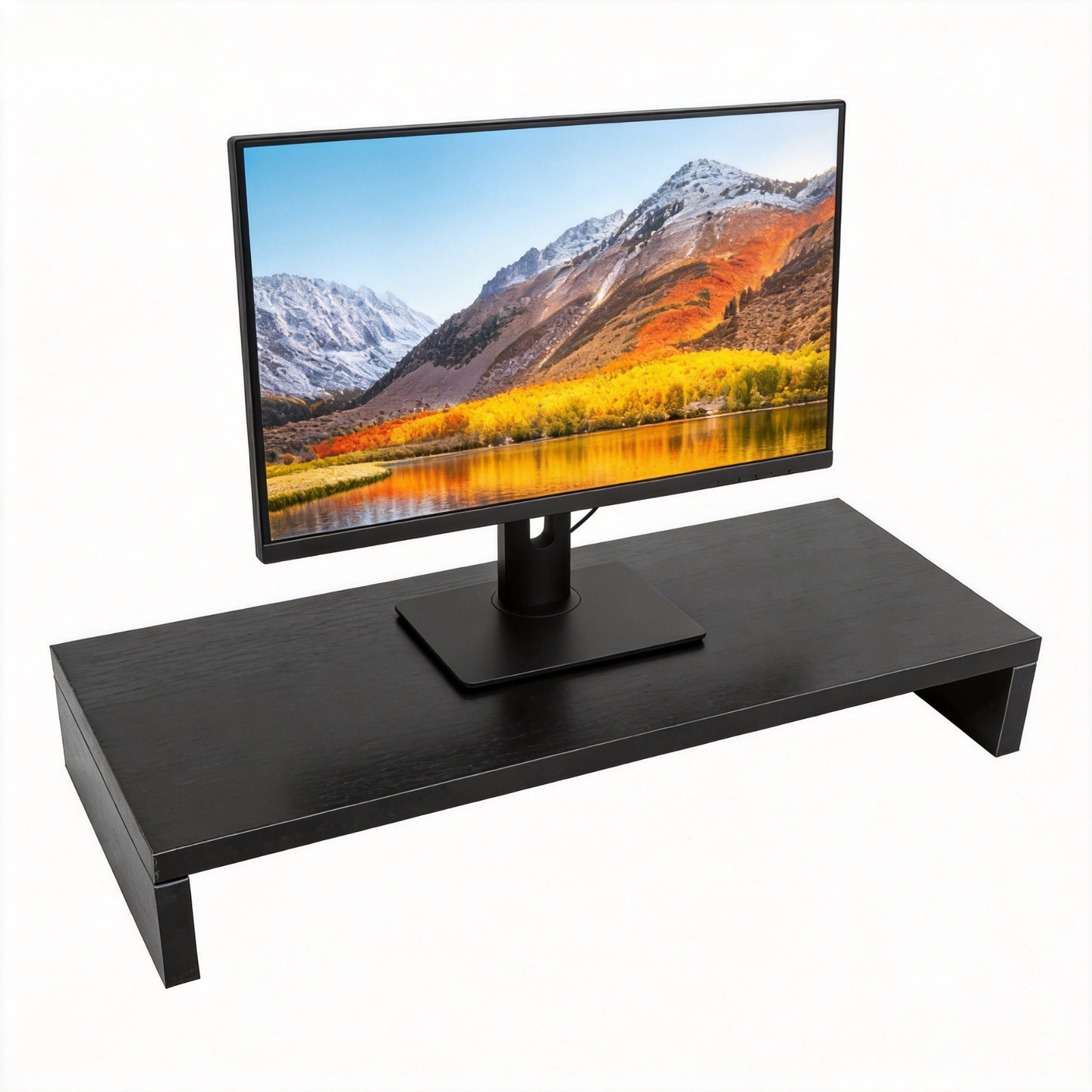 Wooden Monitor Stand LED LCD Computer Monitor Riser Desktop Organizer Display