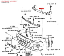 Barra de choque delantera refuerzo Toyota Celica Carlos Sainz V st185 52021-20210