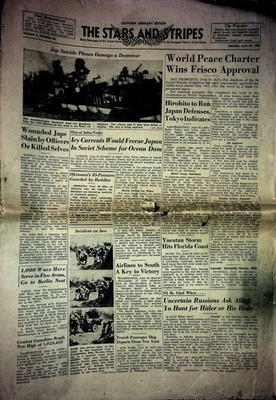 The Stars & Stripes June 25 1945 E J Sharritt Iwo Jima 020226CPNON-72
