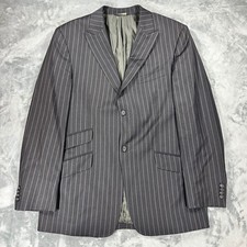 Banana Republic Mens 44R Wool Pinstripe Blazer Jacket Charcoal Grey 324008-00