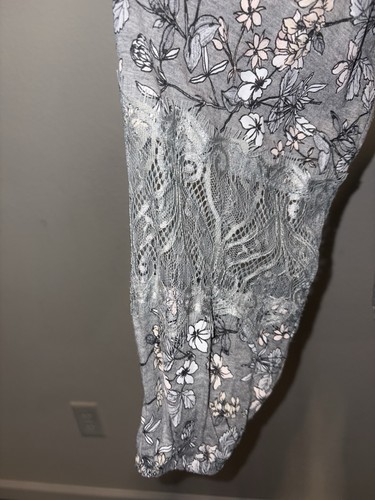 Blusa Pullover Liz Claiborne Manga Larga Gris Floral Mujer XL - Imagen 8 de 10