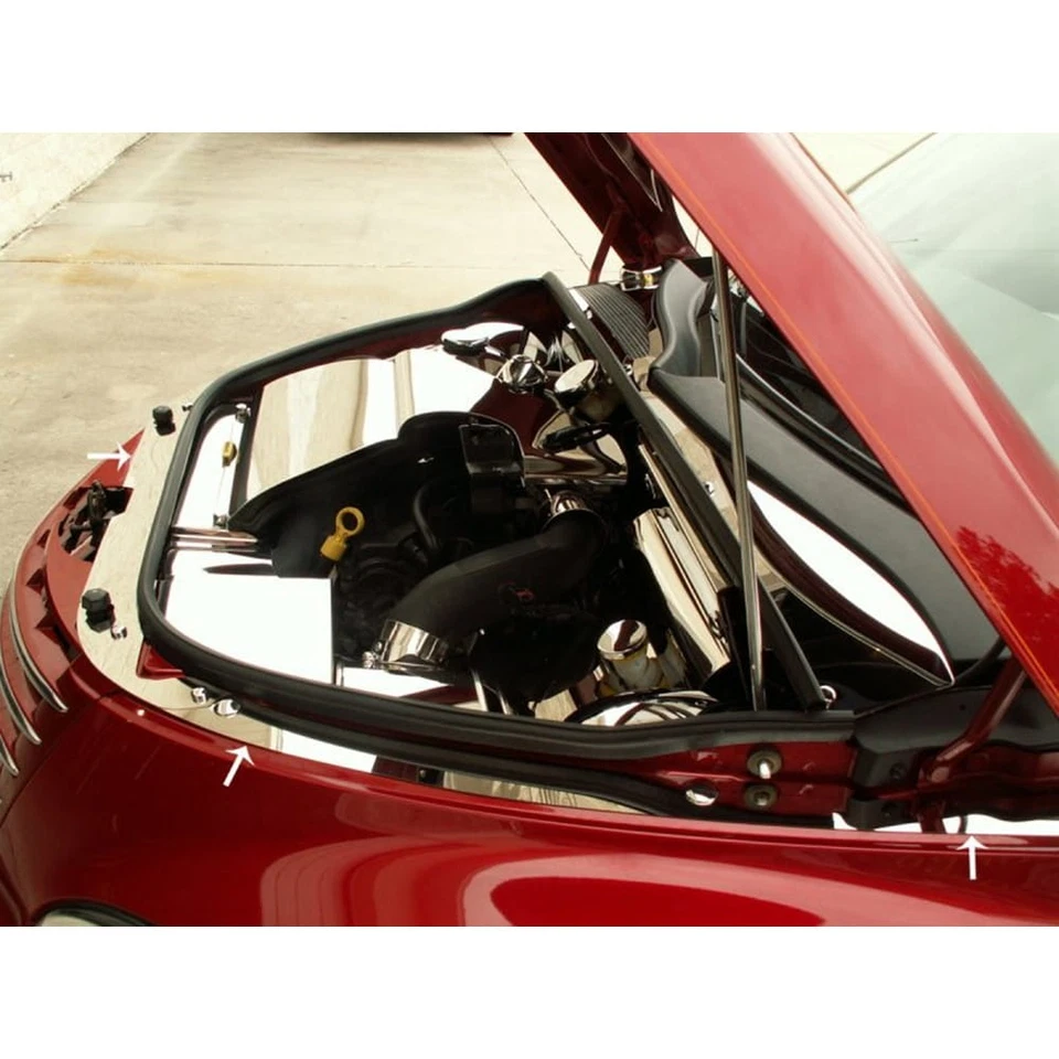 Placa de cabezal de acero inoxidable pulido de 3 piezas para Chrysler PT Cruiser 2006-2010 Foto 4 de 4