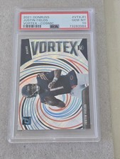 2021 Donruss Justin Fields Vortex Cosmic RC /100 #VTX-JFI PSA 10 Gem Mint POP 4