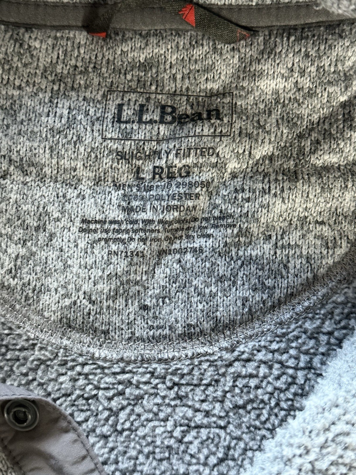 L.L.Bean Gray Knit Snap Button Pullover Fleece Li… - image 4