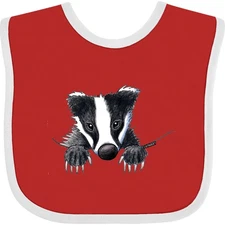 Inktastic Pocket Badger Baby Bib - KiniArt Cute Clothing Infant Kim Niles