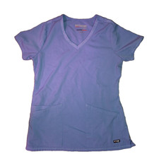 Grey's Anatomy by Barco Women's Periwinkle Scrub Top Size Small Nurse Dental