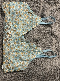 VS Victoria Secret Undergarmet Set Bra Panties Medium M Daisy Blue NWT